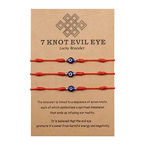 VGWON Evil Eye 7 Knot Lucky Bracelets Adjustable Red String Amulet for Women Men Little Boys & Girls Cover