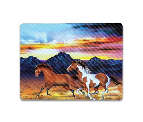 Image of MightySkins Carbon Fiber Skin Compatible with Microsoft Surface Laptop Go 3 (2023) Full Wrap Kit - Wild Horses | Protective, Durable Textured Carbon Fiber Finish | Made in The USA