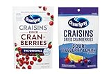 Ocean Spray® Craisins® Dried Cranberries Bundle – Original & Sour Blueberry Lemon Flavors, 6 Oz Resealable Pouches (Pack of 2)