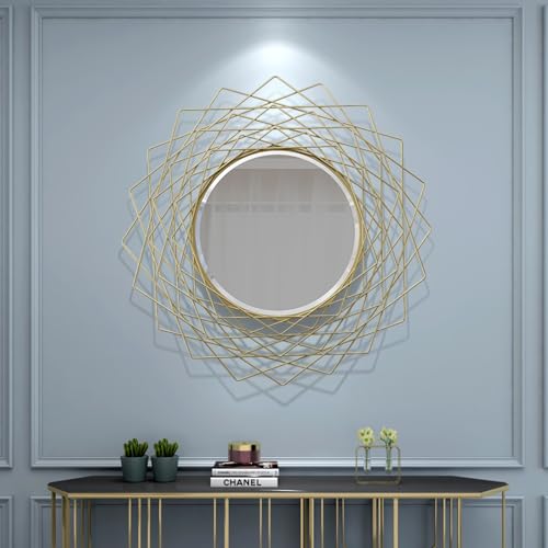 Miroir d'appoint en métal géométrique moderne pour salon et chambre - 5