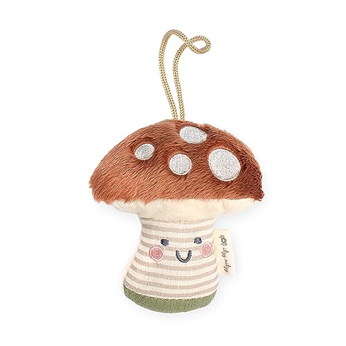 Image of Itzy Ritzy Pacifier & Lovey Set, Silicone Binky w /Stuffed Animal, Mushroom