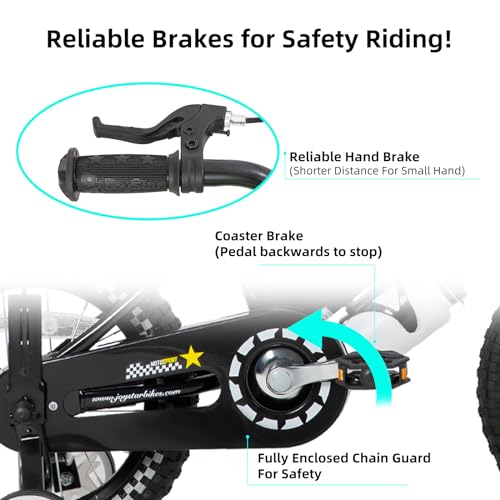 image for JOYSTAR Little Rock 14 Inch Kids Bike for 3 4 5 Years Boys with Handbr