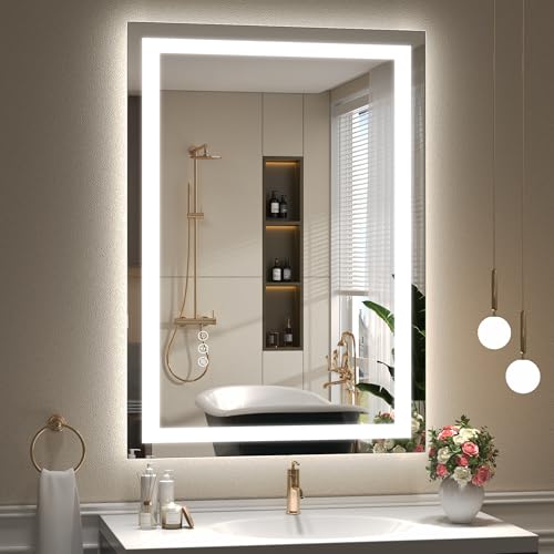 Image of 24x36 LED Mirror for Bathroom, Lighted Vanity Mirror for Wall, Dimmable, Anti-Fog, Shatter-Proof, ETL Listed (Front Lights + Backlit)