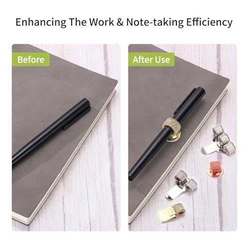 Porte-stylo réglable en métal doré PATIKIL pour carnet et bloc-notes