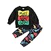 2-teiliges Kleinkind Baby Mädchen Jungen Bekleidungsset Frühling Herbst Winter Outfits 'Make Today Great' Bedruckt Sweatshirt Langarm Top + Lange Hosen Kleidung Sets für 0-2 Jahre Schwarz,18-24 Monate
