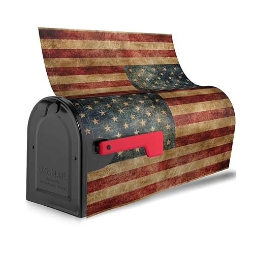 American Flag Mailbox Covers Magnetic Standard Size Mailbox Wraps Letter Post Mailbox Cover 21\" X 18\" for Holiday Garden Yard Decor