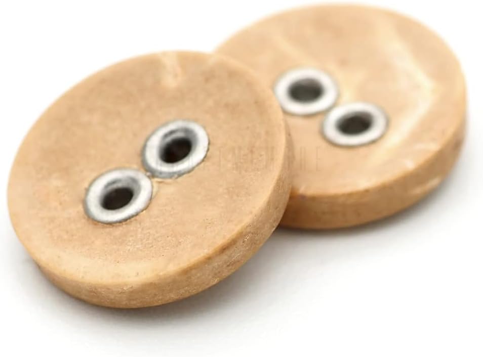 CRAFTMEMORE 12mm 2 Holes Coconut Shell Button for Linen Shirt Buttons, Crafts, Garment Sewing, Scrapbook TY28 (144pcs, Light Brown)