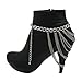 Women Boot Bracelet Western Fashion Jewelry Silver Color Metal Chain Waves Strands Shoe Charm Anklet