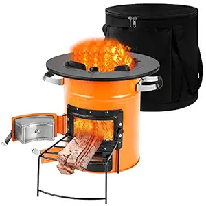 Anbull Rocket Stove Portable Wood Stove for Cooking,Camping, Survival Camping Stove- No Batteries or Liquid Fuel Canisters Needed with Portable Carry Bag