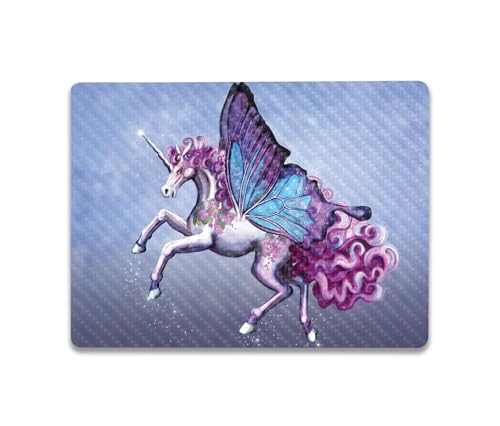 Image of MightySkins Carbon Fiber Skin Compatible with Microsoft Surface Laptop Go 3 (2023) Full Wrap Kit - Lilac Unicorn | Protective, Durable Textured Carbon Fiber Finish | Made in The USA