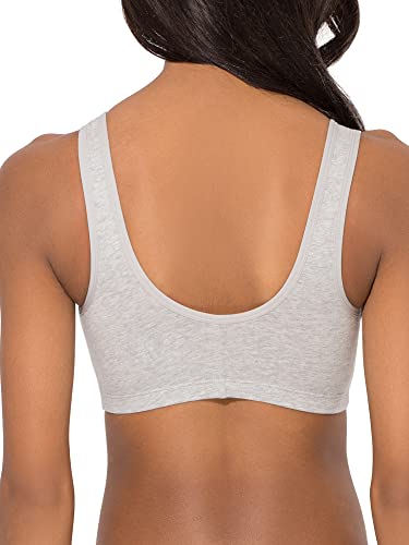 Fruit Of The Loom Women's Comfort Front Close Sport Bra With Mesh Straps, Heather Grey, 42 #TOP1