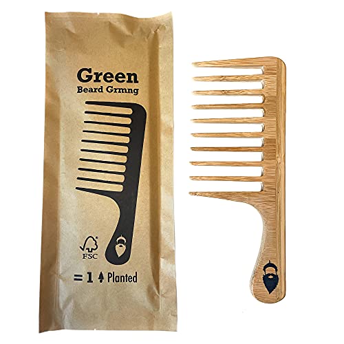 Peine XL para barba Sequoia de bambú natural miniatura 4