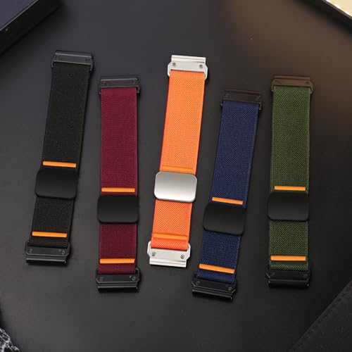 Correa de nylon 22mm para reloj Garmin con cierre magnético miniatura 5