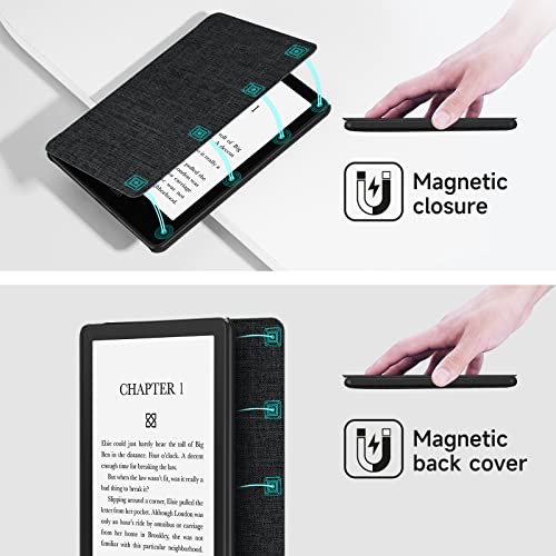 Ayotu Fabric Case For All-New 6.8" Kpw E-Reader & Signature Edition (11Th Gen, 2021 Release) - Lightweight Smart Cover With Auto Wake/Sleep - Support Back Cover Adsorption, Dark Gray #TOP3