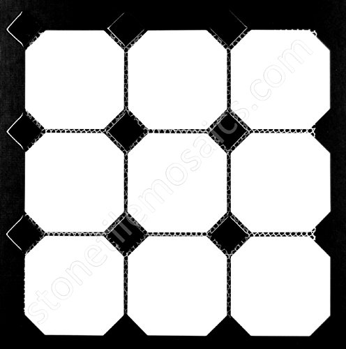 4" Octagon Tile Matte White With Glossy Black Dots Porcelain Mosaic For Bathroom Floors And Walls, Kitchen Backsplashes, Pool Tile #TOP3