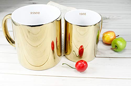 Bycnzb Coffee Mugs Gold Ceramic Mug Set Of 4 Ceramic Cups For Coffee, Tea, Cocoa (12Oz) #TOP3