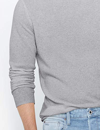 State Cashmere Essential Crewneck Sweater - Long Sleeve Pullover For Men Made With 100% Pure Cashmere Sourced From Inner Mongolia Goats - Soft, Lightweight & Versatile - (Pale Charcoal, Small) #TOP1