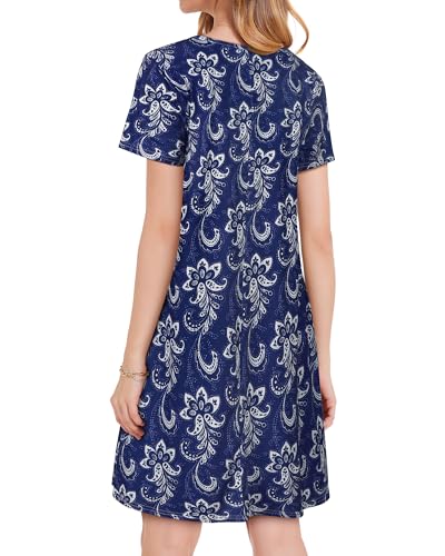 Image of JOLIGAL Summer Dresses for Women Casual Short Sleeve Sundress Scoop Neck Beach T Shirt Dress with Pockets 2026