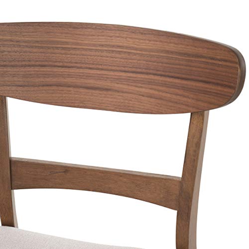 Christopher Knight Home Helen Mid-Century Modern Dining Chairs (Set Of 4), Light Beige, Walnut #TOP21