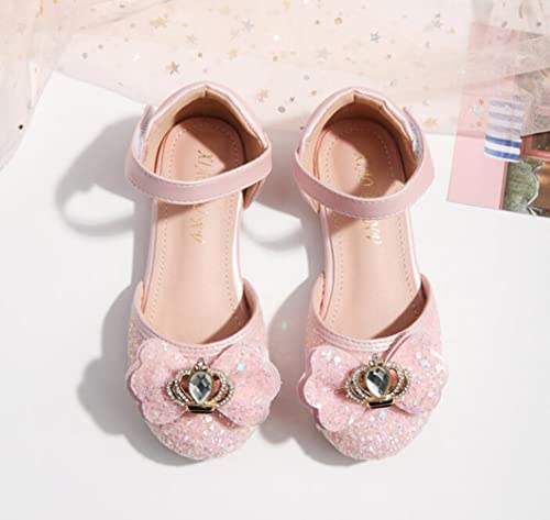 Girls Wedding Party Dress Shoes Glittler Princess Crystal Flower Ballet Flats3