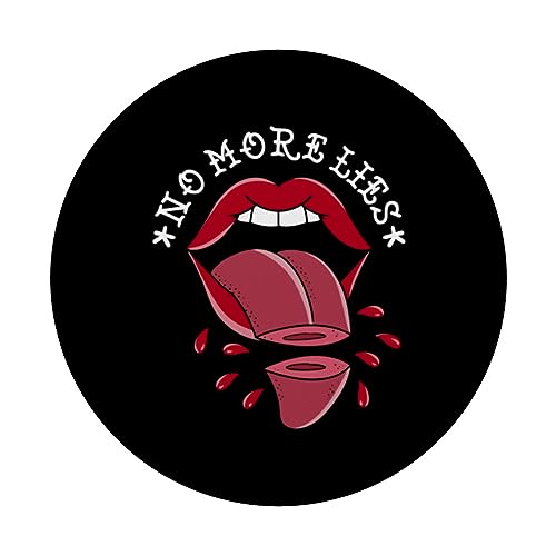No More Lies Goth American Traditional Tattoo Flash Inked PopSockets Swappable PopGrip, Black - Image 3