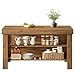 Tribesigns Kitchen Island with Storage and Seating, Farmhouse Large Stationary Wood Island Table for Kitchen Dining Room (All Brown)