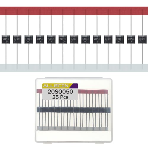 ALLECIN 25Pcs 20SQ050 Schottky Rectifier Diode 20A 50V Blocking Barrier Diodes 20Amp 50Volt Axial Dioden R-6 Package for Solar Panel