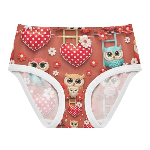 Toddler Panties, Colorful Owls Cotton Girls Underwear, 2–8 Years - Main Image