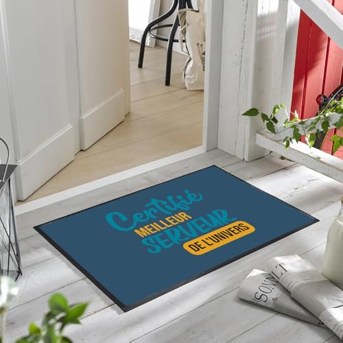 Paillasson Bleu cadeau original serveur de l'univers pour brasserie