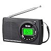 Kleines Radio Batteriebetrieben AM FM SW UKW, Taschenradio mit Bildschirmanzeige/Kopfhöreranschluss, Tragbare Radios mit…