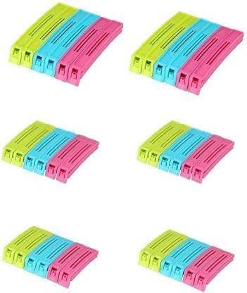 Food Snack Manual Vacuum Plastic Bag Food Pouch Clip/Packet Sealer Clamps/Bag Zipper (Multicolor), 36 Pieces