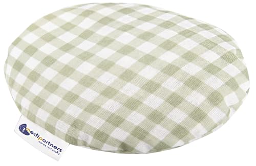 Medi Partners Cherry Stone Cushion Heat Pillow for Babies 180g Round 15cm Eco Natural 100% Cotton Heat and Cold Therapy Massage Therapy (Grid)