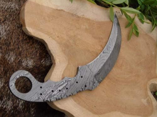 Damascus Steel Blank Blade Custom Handmade 9" Hunting Karambit Knife Blank Blades for knife making