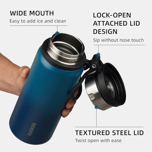 Image of BJPKPK 25oz Insulated Water Bottle, Stainless Steel Bottle with Handle | Vacuum Insulated Bottle with Leak-Proof BPA-Free Design, Keeps Drinks Cold & Hot for Gym, Office, Travel & Daily Use