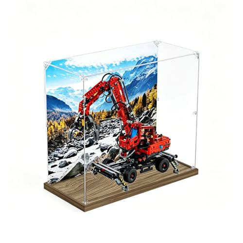 Image of Display Case for LEGO Technic 42144 Material Handler Crane Model — Transparent, Dustproof Display Cover (Model Not Included).