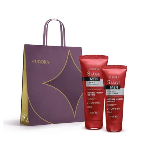 Eudora Kit Siàge Men: Condicionador Cachos e Crespos 200ml + Shampoo Cachos e Crespos + Sacola M