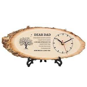 Dad Gifts, Wooden Clock Gifts for Daddy from Daughter Son Kids, Dad Birthday Gift Idea for Papa Who Wants Nothing, Christmas from Child to My Dad