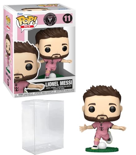 Lionel Messi #11 Pink Uniform Funko POP! Soccer Inter Miami CF Figurine Bundle with HOFSM Protector Case