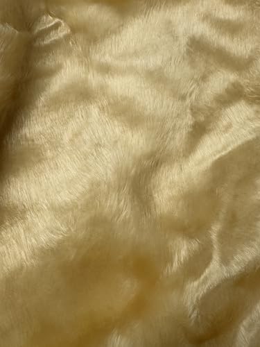 Tissu fausse fourrure caramel crème beige au mètre 150x100cm couture - 7