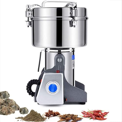 Molino de molienda de Granos, 2500g Acero Inoxidable eléctrico de Alta Velocidad, máquina de Polvo Familiar Comercial para Cocina Hierba Especia Pimienta Café Maíz