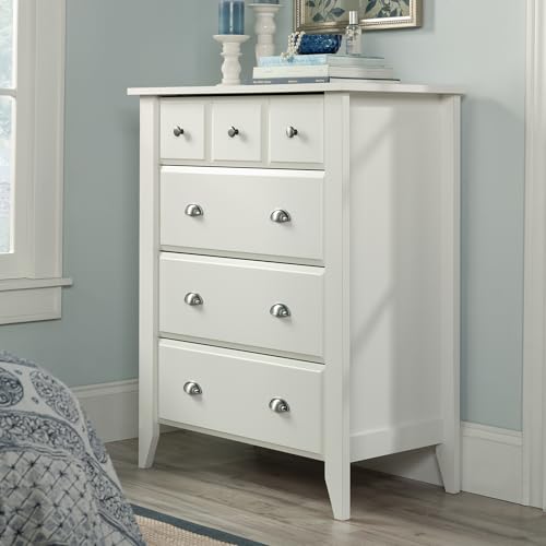 Image of Sauder Shoal Creek Bedroom 4-Drawer Chest, in Soft White finish
