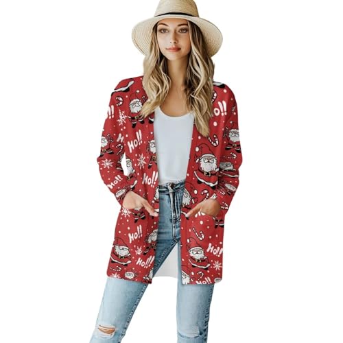 Image of Women's Lightweight Cardigans with Pockets Trendy Long Sleeve Open Front Cardigan Casual Tops Jackets Fall Oufits S-2XL
