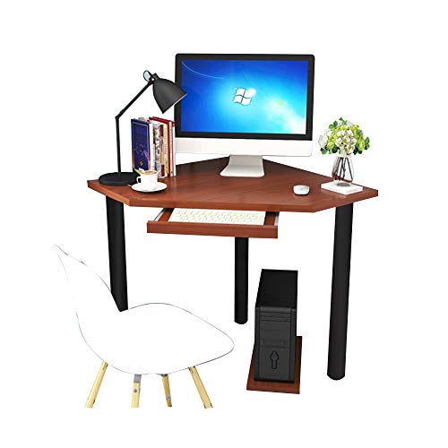 Preisvergleich Produktbild Laptopständer DD Computertisch, Eckschreibtisch, Eck- / Ecktisch gebogener Schreibtisch / Studiertisch Mit Tastaturunterstützung -Werkbank (Farbe : Walnut Color)
