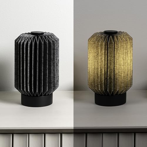 JONATHAN Y 8.5" Black Modern Minimalist Column Accent LED Table Lamp, Small, Pleated Paper Shade, Mango Wood Base, Scandinavian Bedside Lamp, LED Bulb Included JYL9102A by JONATHAN Y - Image 6