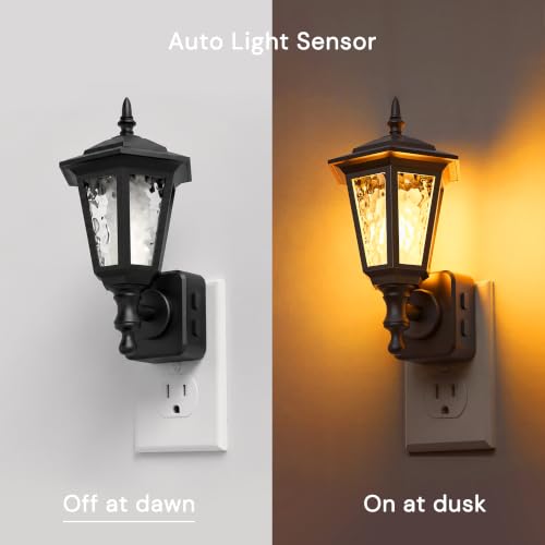 Image of L LOHAS LED Amber Night Lights Plug into Wall, Dimmable Night Light Vintage