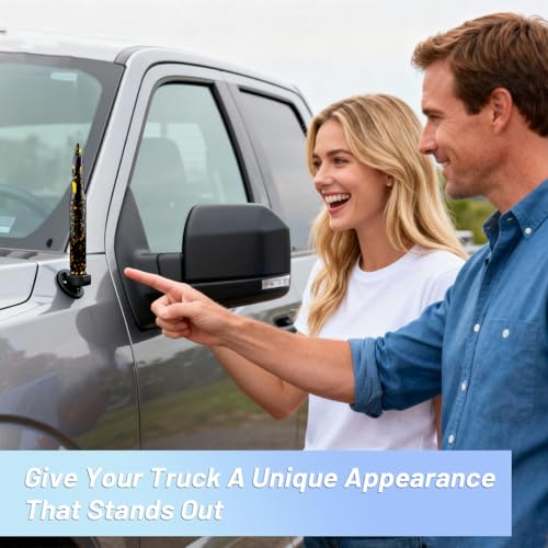 Image of 50 Cal Bullet Antenna Replacement for Car and Truck, Short Stubby Antenna Mast, Waterproof Car Stereo Aerial for Ford F150 F250 F350, Dodge Ram 1500 2500 3500, Chevy Silverado, GMC Sierra(Black)