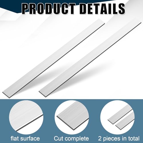 Image of Zonon 2 Pcs 6061 Aluminum Flat Bar 1 /8 Thickness x 1'' Width x 48'' Length General Purpose Plate Metal Aluminum Bar
