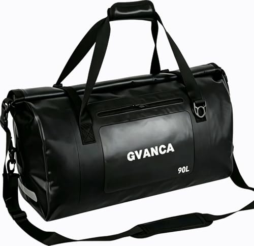 Bolsa Seca Grande GVANCA Impermeable con Correas, Capacidad 90L, para Motocicleta, Kayak, Camping y Aventuras al Aire Libre (Negro) miniatura 1