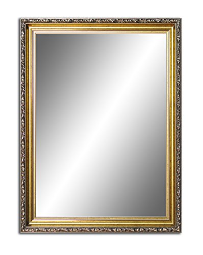 Ramix Miroir Mural Ancien Baroque décoré Cadre Solide Or pour Couloir de Chambre, 60x70cm