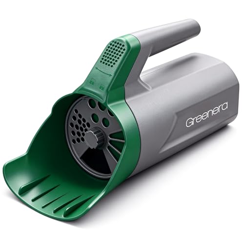 Greenera 1L Handheld Seed Spreader, Mini Lawn Spreader with Adjustable Dial Salt Spreader, Precise Application, No Assembly, Multi-Use Lawn & Garden Spreader for Grass Seed, Lawn Feed